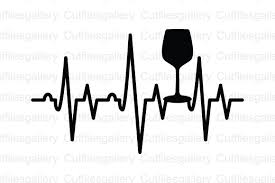 Download Wine Glass Heartbeat Graphic By Cutfilesgallery Creative Fabrica PSD Mockup Templates