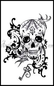 Black And White Sugar Skull Tattoo Old School Sugar Skull By Dabsofkiwi On Deviantart Skull Girl Tattoo Sugar Skull Tattoos Sugar Skull Girl Tattoo