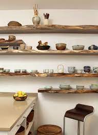 live edge repertoire kitchen remodel floating shelves rustic av wall shelf