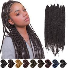Highlighted box braids spark the simplest box braided updos, as they accentuate every twist or then create two thick braids, making sure to stylize the hair in the front. Amazon Com Box Braids Crochet Hair Extensions Pre Braided Box Braid Synthetic Pre Looped Crochet Braids Dreadlocks Ombre Jumpo Braiding Hair For Women 24 Inch 24 Strands Pack 6 Packs Lot 510g 2 Beauty