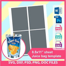 Capri Sun Juice Bag Template Capri Sun Template Microsoft Etsy In 2020 Capri Sun Juice Templates Sun Template