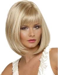 Royalfirst Perruque synthétique courte avec frange pour femme et fille