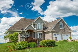 A Beautiful New House On A Hill In Canada Stock Photo Picture And Royalty Free Image Image 64205743