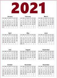 Kalendar kuda tahun 2020 versi pdf dan jpeg sekolah hari buruh kalender. Free Printable One Page Calendar 2021 Template Best Printable Calendar