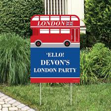 For additional ideas not mentioned here, check out the love in london pinterest board. Cheerio London Party Decorations British Uk Party Personalized Welcome Yard Sign Bigdotofhappiness Com