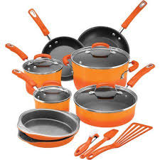 Rachael Ray 15 Piece Nonstick Pots And Pans Set Cookware Set Marine Blue Walmart Com Cookware Set Nonstick Nonstick Cookware Pots And Pans Sets