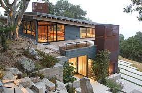 A Home Built On A Slope Interior Design Inspiration Eva Designs Architecture House Sloping Lot House Plan Slope House