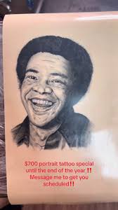 A Portrait of the Legendary Bill Withers 🎤 Im running this special offer  until the end of the year so don’t miss out‼️  #bodyart#besttattoos#tattooartist#bayareatattoos#blackandwhiteink#tattooappointme...