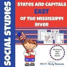 Mississippi river depth map (nautical chart) the marine chart shows water depth and hydrology on an interactive map. States And Capitals East Of The Mississippi River The Resources In This Product Align With The Alabama Fifth States And Capitals Mississippi River Mississippi