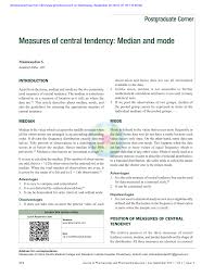 Using these values, find the approximate value of the mode. Pdf Measures Of Central Tendency Median And Mode