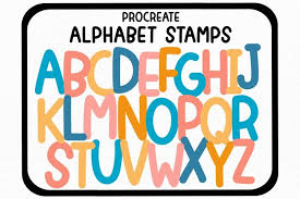 An alphabet is a group of letters that make up each of the sounds of a language. Free Procreate Download Procreate Stamps Alphabet Stamp Set D Free Design Resources