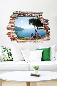 Wandtattoo Ausblick Vom Garten Aufs Meer Wandtattoo Wohnzimmer 3d Wandtattoo Wandtattoos Wohnzimmer