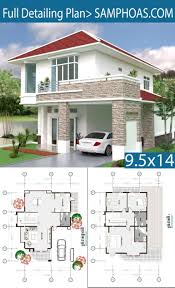3 Bedrooms Modern Home Plan 9 5 X14 2m Samphoas Plan House Plans Mansion House Plans Sims House Plans