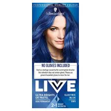 If you have dark hair and want to avoid using bleach, use a blue hair dye that is specifically designed for use on dark hair. Schwarzkopf Live Ultra Brights 095 Electric Blue Hair Dye Tesco Groceries