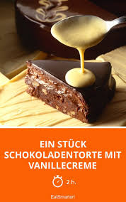 Ein Stuck Schokoladentorte Mit Vanillecreme Rezept Schokoladentorte Schokoladen Torte Kuchen Und Torten Rezepte