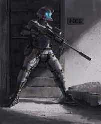 A Sniper Concept With Specialized Armor Sniper Art Cyberpunk Character Futuristic Armour