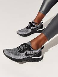 Black And White Nike Running Shoes Womens Nike Nike Epic React Flyknit Black Black White Sneakers Nike Flyknit Black Nike Flyknit Women Cute Nike Shoes