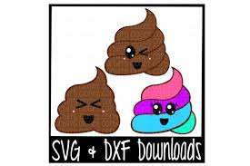 Free Kawaii Poo Cute Faces Emoji Cutting File Svg Dxf Files Silhouette Cameo Cricut Crafter File Free Svg Fireworks Monogram Font