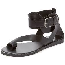 Black Ankle Strap Sandals Flat Pour La Victoire Women S Mim Leather Toe Loop Sandal Black Size 7 5 Toe Loop Sandals Ankle Strap Sandals Flat Black Sandals