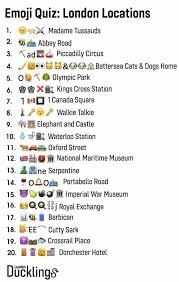 An emoji (絵文字) which translates to picture character is an electronic pictograph (picture conveying a message) initially used in japan, a. Emoji Quiz With Answer 20 Famous London Locations Artofit