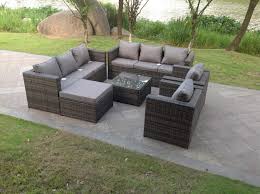 A upholstered footstool coffee table will complement one of our corner sofas especially well, as they can feature in the middle space or at the ends of the sofa. 9 Seater Grey Rattan Sofa Set Coffee Table Footstool Garden Furniture Outdoor Buy Online In Andorra At Andorra Desertcart Com Productid 219533898