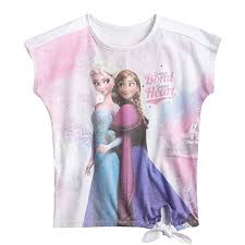 Disney Frozen Anna & Elsa Strong Bond Strong Heart Little Girl's T-Shirt  Tee NWT