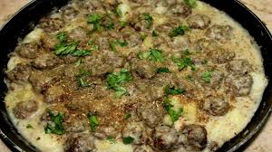 طريقة كفتة الرز بالصوص الابيض وقطع البطاطس Food Beef Meat