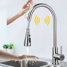 Aimadi contemporary kitchen sink faucet. Stainless Steel Kitchen Sink Faucets Mixer Smart Touch Sensor Pull Out Hot Cold Water Mixer Tap Crane Sale Banggood Com