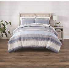 Check spelling or type a new query. Better Homes Gardens 3 Piece King Bold Blue Stripe Comforter Set Walmart Com Walmart Com