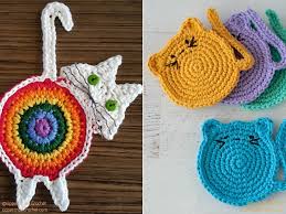 Knit them up quickly for stashbusting projects and cute handmade gifts. Cat Coasters Free Crochet Patterns