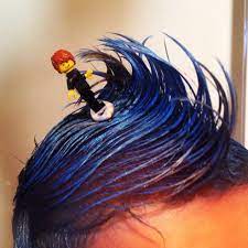 Great Idea For Crazy Hair Day For The Boys Spray Hair Blue And Style Into A Wave And Bobby Pin A Lego Crazy Hair Day At School Crazy Hair Days Crazy