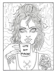 That's one thing that makes me angry. Psycho Halloween Girl Printable Coloring Page Digital Etsy In 2021 People Coloring Pages Cute Coloring Pages Coloring Pages