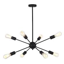Flush mount ceiling lights the sputnik style design of this lamp. Vinluz Sputnik Chandelier Black 8 Lights Mid Century Modern Ceiling Light Industrial Pendant Lighting For Kitchen Dining Room Living Room Buy Online In Guernsey At Guernsey Desertcart Com Productid 60796313