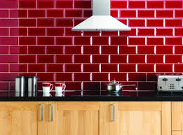 red kitchen tiles, kitchen tile