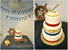 Bc icing on vanilla cake. Classy Nautical Birthday Party Smash Cake