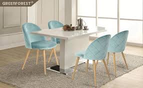 Amazon Com Greenforest Living Room Leisure Chair Wood Legs Velvet Fabric Cushion Seat Me Modern Kitchen Chair Mid Century Modern Kitchen Chair Dining Chairs