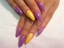 Almond is a cooking ingredient item used in recipes to create food items. Purple And Yellow Almond Acrylics By Laura85