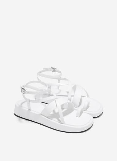 Giày sandal flatform xỏ ngón - SDK 0346 - Màu trắng Vascara