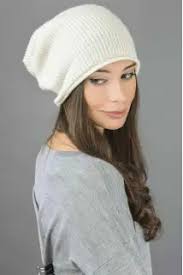 Pure Cashmere Ribbed Knitted Slouchy Beanie Hat in Navy Blue