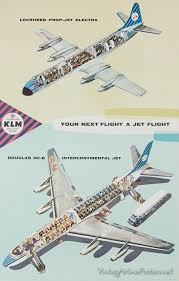 Klm Royal Dutch Air Lines Lockheed Electra Dc 8 Vintage Airline Posters Vintage Airlines Vintage Airline Ads