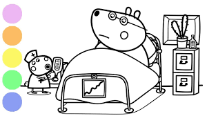 In the following bear coloring pages, you can find different kinds of bears, from grizzly bear, brown bear, black bear, even polar bear. Peppa Pig Coloring Pages Dr Brown Bear S Cough Youtube