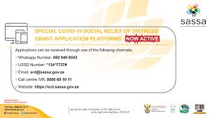 Please provide the whatsapp number for application unemployment grant r350. Sassa Special Covid 19 Social Relief Of Distress Srd Grant Spii