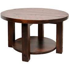 Made of white oak veneers, wood and engineered wood. Adirondack Round Coffee Table Solid Wood Furniture I Home Envy