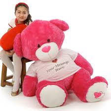 personalized hot pink enormous 4 foot teddy bear valentine s day gift teddy bears valentines bear valentines pink teddy bear