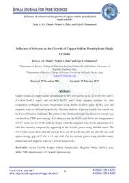 Green vitriol is iron(ii) sulfate heptahydrate, feso 4 ·7h 2 o; Pdf Influence Of Solvents On The Growth Of Copper Sulfate Pentahydrate Single Crystals
