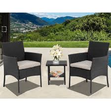You can also use them to accent a large seating area or gathering space. Patio Furniture Sets 3 Pieces Outdoor Bistro Set Rattan Wicker Conversation Sets With Beige Cushions Walmart Com Walmart Com
