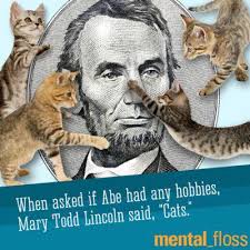 President Abraham Lincoln was gifted two cats, Tabby and Dixie, and they  quickly won him over. He was known for bringing home stray cats too. 🐱🎩😻