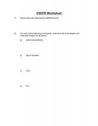 The total number of bond pair and lone pair determines the geometry of the molecule. Vsepr Worksheet Burglar Iworksheet Co