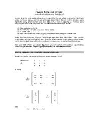 Contoh soal metode simpleks maksimum. Bentuk Umum Metode Simpleks Yang Diperbaiki
