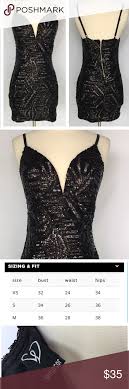 Windsor Black Sequin Low Cut Dress Excellent Condition